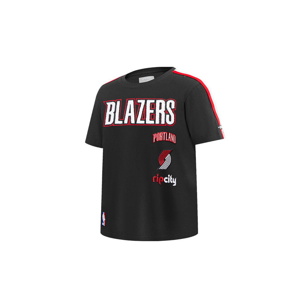 NBA PORTLAND TRAIL BLAZERS RETRO CLASSIC TODDLER BOY'S SHORT SLEEVE TAPING TEE(BLACK/RED)