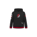 NBA PORTLAND TRAIL BLAZERS RETRO CLASSIC TODDLER BOY'S RIB FLEECE PULLOVER HOODIE (BLACK/RED/BLACK)