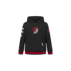 NBA PORTLAND TRAIL BLAZERS RETRO CLASSIC TODDLER BOY'S RIB FLEECE PULLOVER HOODIE (BLACK/RED/BLACK)