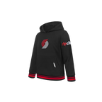 NBA PORTLAND TRAIL BLAZERS RETRO CLASSIC TODDLER BOY'S RIB FLEECE PULLOVER HOODIE (BLACK/RED/BLACK)