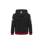 NBA PORTLAND TRAIL BLAZERS RETRO CLASSIC TODDLER BOY'S RIB FLEECE PULLOVER HOODIE (BLACK/RED/BLACK)