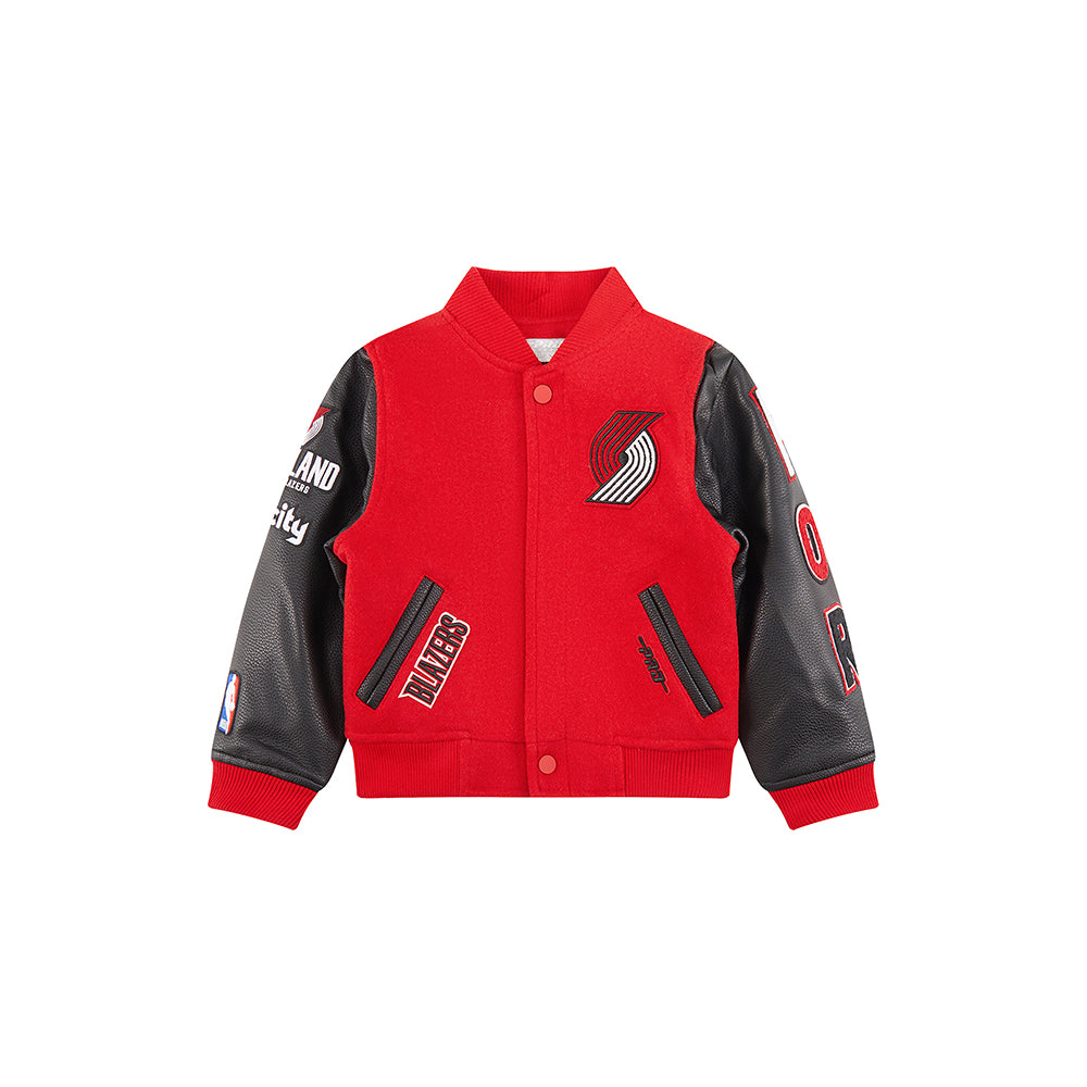 NBA PORTLAND TRAIL BLAZERS CLASSIC BLOUSON COLLÉGIAL EN LAINE POUR GARÇON BAMBIN (ROUGE/NOIR)