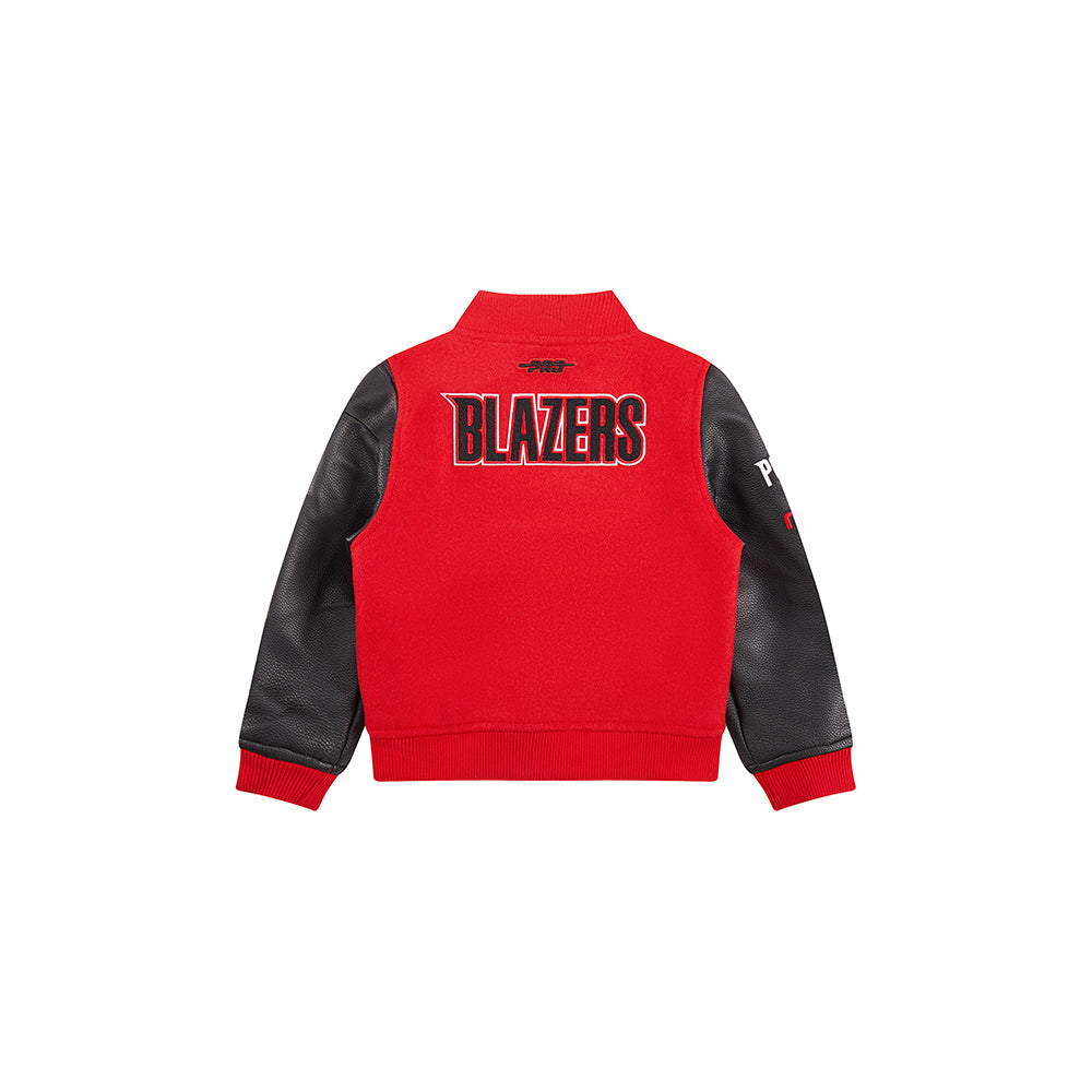 NBA PORTLAND TRAIL BLAZERS CLASSIC BLOUSON COLLÉGIAL EN LAINE POUR GARÇON BAMBIN (ROUGE/NOIR)