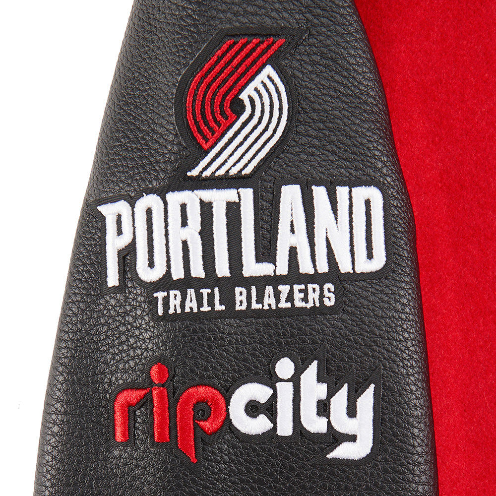 NBA PORTLAND TRAIL BLAZERS CLASSIC BLOUSON COLLÉGIAL EN LAINE POUR GARÇON BAMBIN (ROUGE/NOIR)