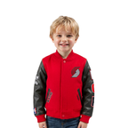 NBA PORTLAND TRAIL BLAZERS CLASSIC BLOUSON COLLÉGIAL EN LAINE POUR GARÇON BAMBIN (ROUGE/NOIR)