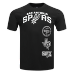 NBA SAN ANTONIO SPURS RETRO CLASSIC MEN'S STRIPED TEE (BLACK/GRAY)