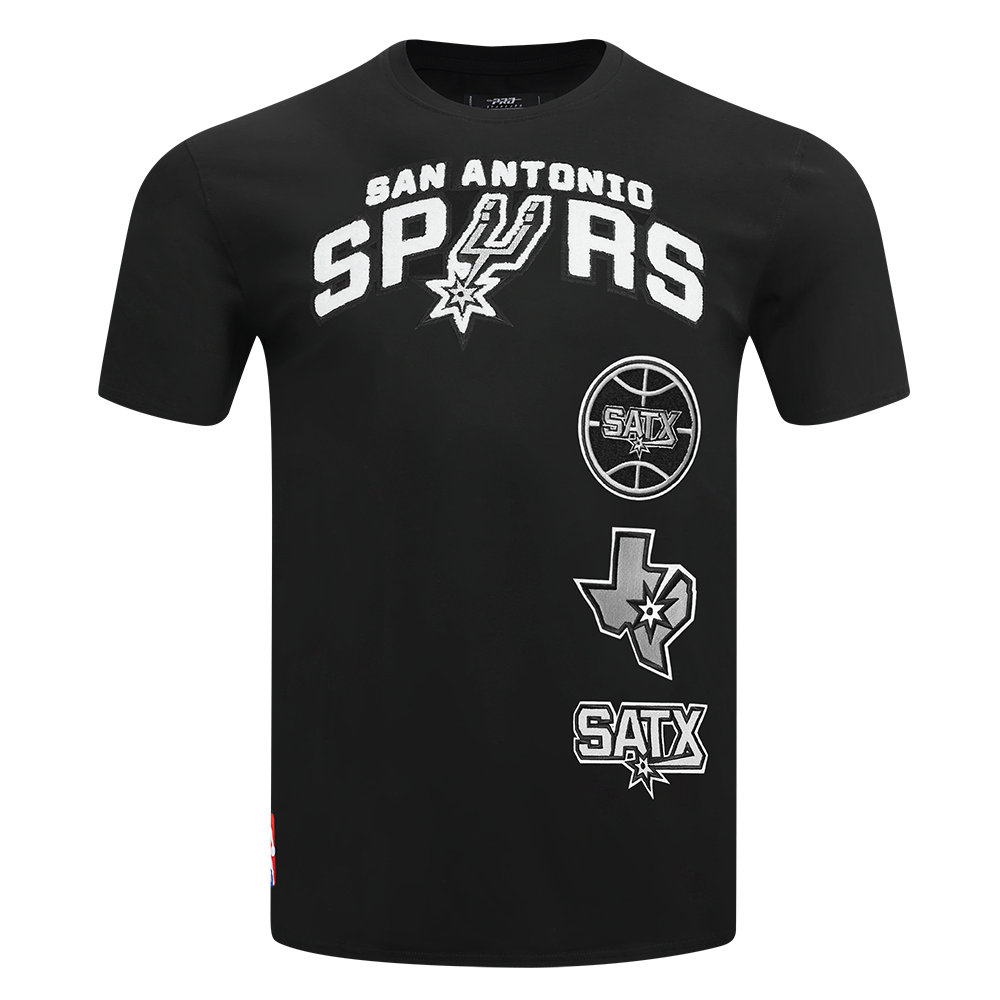 NBA SAN ANTONIO SPURS RETRO CLASSIC MEN'S STRIPED TEE (BLACK/GRAY)
