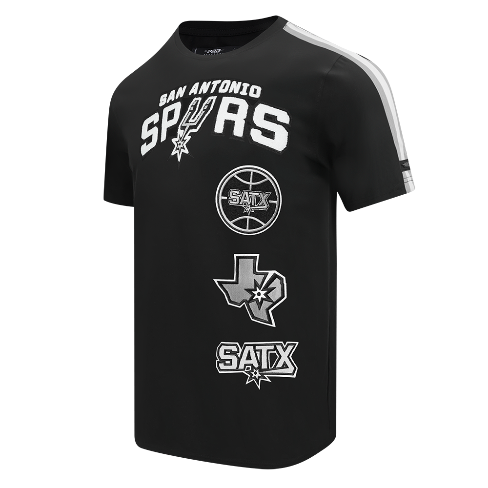 NBA SAN ANTONIO SPURS RETRO CLASSIC MEN'S STRIPED TEE (BLACK/GRAY)
