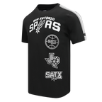 NBA SAN ANTONIO SPURS RETRO CLASSIC MEN'S STRIPED TEE (BLACK/GRAY)