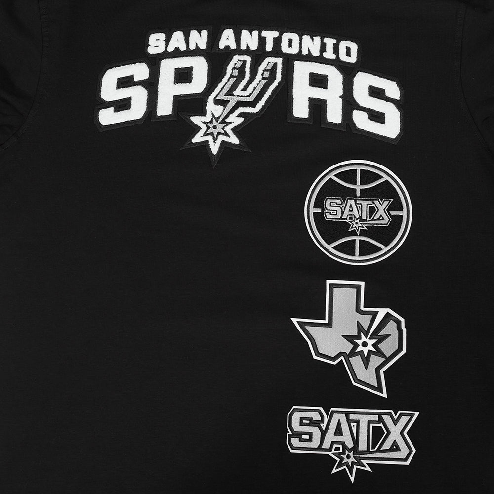 NBA SAN ANTONIO SPURS RETRO CLASSIC MEN'S STRIPED TEE (BLACK/GRAY)