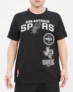 NBA SAN ANTONIO SPURS RETRO CLASSIC MEN'S STRIPED TEE (BLACK/GRAY)