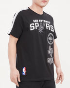 NBA SAN ANTONIO SPURS RETRO CLASSIC MEN'S STRIPED TEE (BLACK/GRAY)