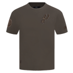 NBA SAN ANTONIO SPURS NEUTRAL T-SHIRT À ÉPAULES TOMBANTES POUR HOMME (TAUPE FONCÉ)