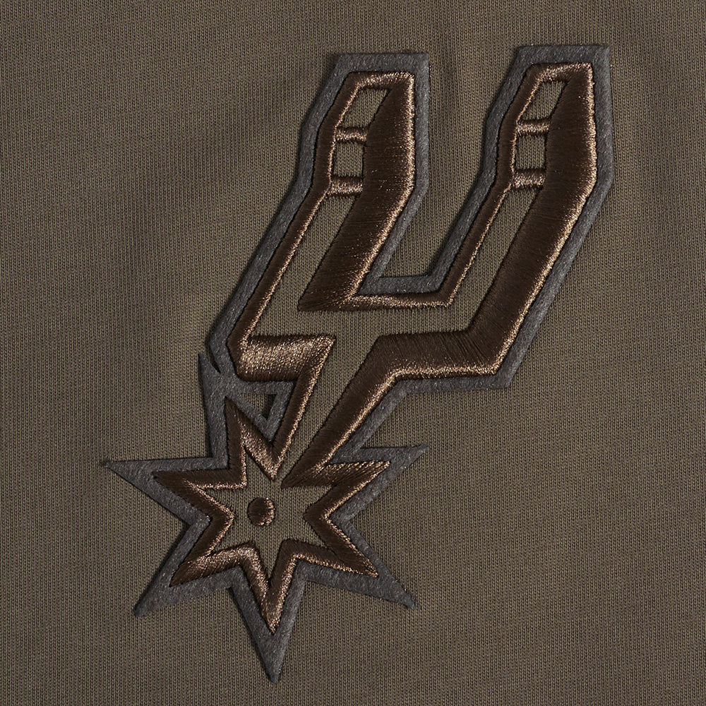 NBA SAN ANTONIO SPURS NEUTRAL T-SHIRT À ÉPAULES TOMBANTES POUR HOMME (TAUPE FONCÉ)