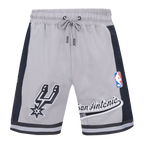 NBA SAN ANTONIO SPURS SCRIPT TAIL MEN'S DOUBLE KNIT 2.0 SHORT (GRAY/BLACK)