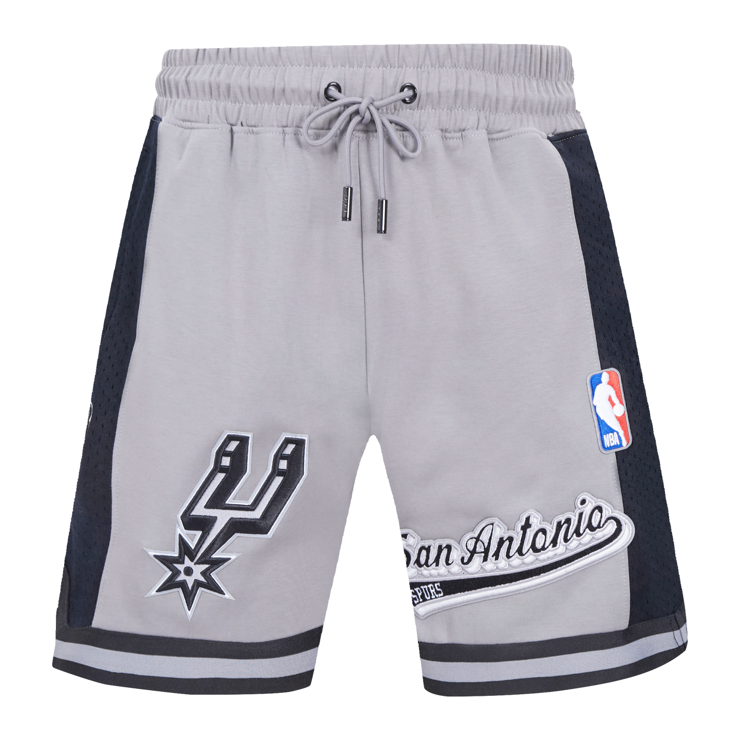 NBA SAN ANTONIO SPURS SCRIPT TAIL MEN'S DOUBLE KNIT 2.0 SHORT (GRAY/BLACK)