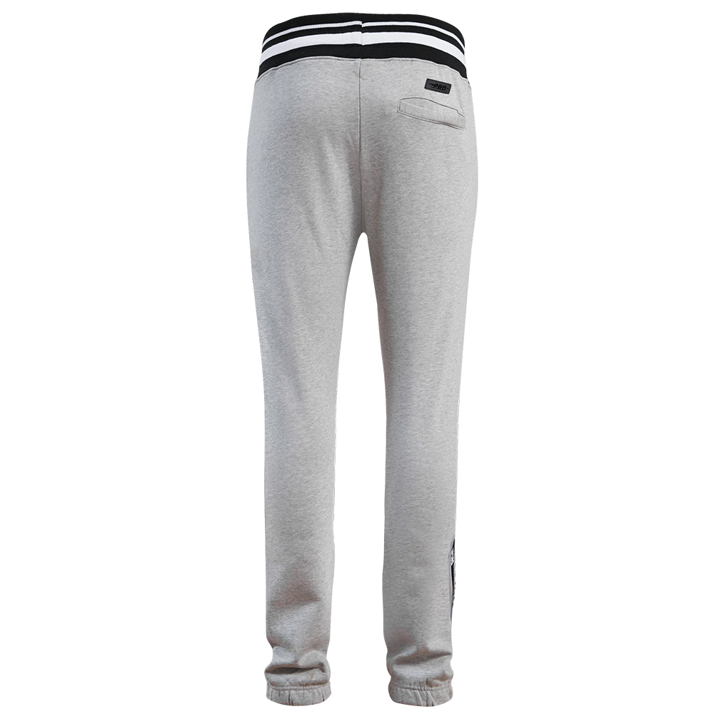 NBA SAN ANTONIO SPURS SCRIPT TAIL MEN'S RIB FLEECE SWEATPANT (HEATHER GRAY/BLACK)