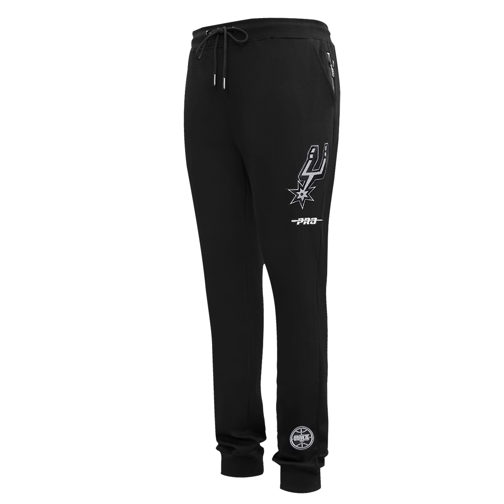 NBA SAN ANTONIO SPURS CLASSIC PANTALON JOGGER EN MAILLE DOUBLE ET CHENILLE POUR HOMME (NOIR)