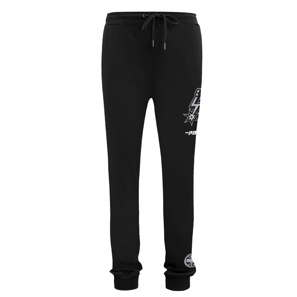 NBA SAN ANTONIO SPURS CLASSIC PANTALON JOGGER EN MAILLE DOUBLE ET CHENILLE POUR HOMME (NOIR)