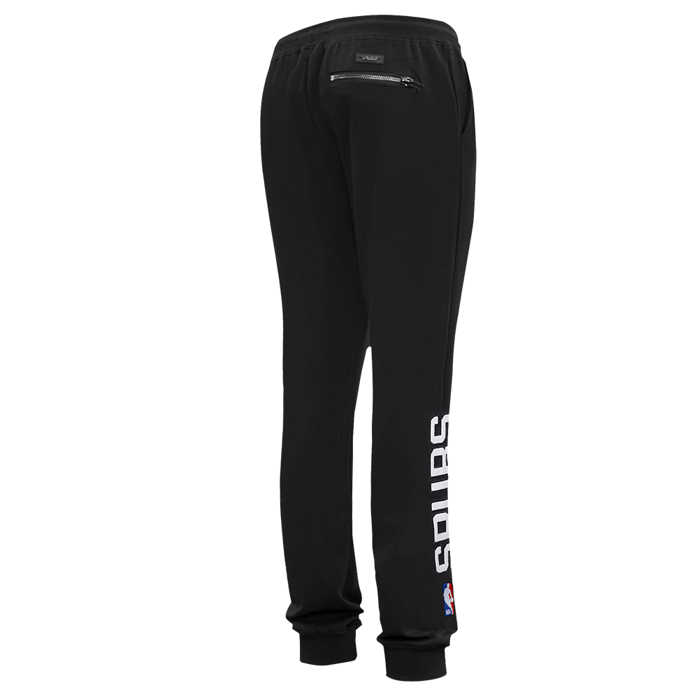 NBA SAN ANTONIO SPURS CLASSIC PANTALON JOGGER EN MAILLE DOUBLE ET CHENILLE POUR HOMME (NOIR)