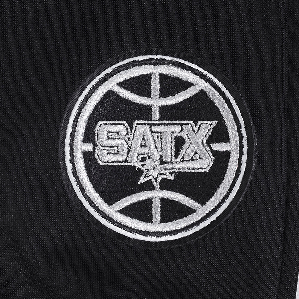 NBA SAN ANTONIO SPURS CLASSIC PANTALON JOGGER EN MAILLE DOUBLE ET CHENILLE POUR HOMME (NOIR)