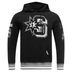 NBA SAN ANTONIO SPURS MASHUP MEN'S RIB PULLOVER HOODIE (BLACK/GRAY)