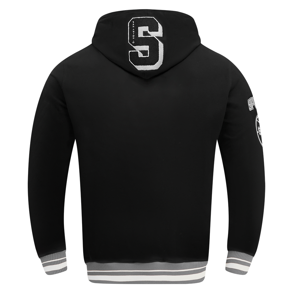 NBA SAN ANTONIO SPURS MASHUP MEN'S RIB PULLOVER HOODIE (BLACK/GRAY)