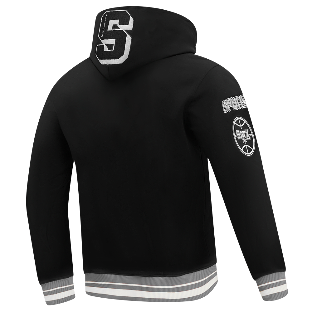 NBA SAN ANTONIO SPURS MASHUP MEN'S RIB PULLOVER HOODIE (BLACK/GRAY)