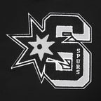 NBA SAN ANTONIO SPURS MASHUP MEN'S RIB PULLOVER HOODIE (BLACK/GRAY)