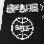 NBA SAN ANTONIO SPURS MASHUP MEN'S RIB PULLOVER HOODIE (BLACK/GRAY)