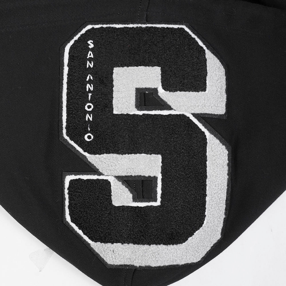 NBA SAN ANTONIO SPURS MASHUP MEN'S RIB PULLOVER HOODIE (BLACK/GRAY)