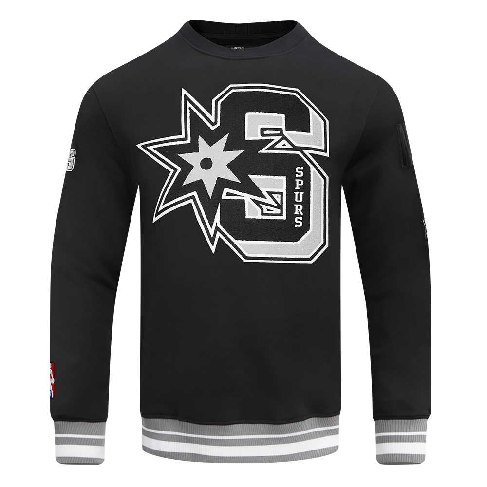NBA SAN ANTONIO SPURS CHANDAIL À COL ROND MASHUP CÔTELÉ POUR HOMME (NOIR/GRIS)