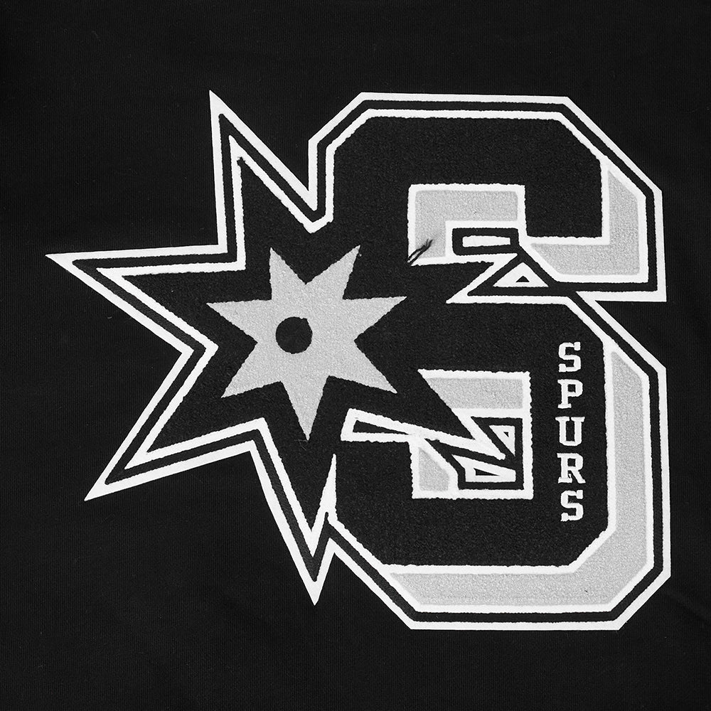 NBA SAN ANTONIO SPURS CHANDAIL À COL ROND MASHUP CÔTELÉ POUR HOMME (NOIR/GRIS)