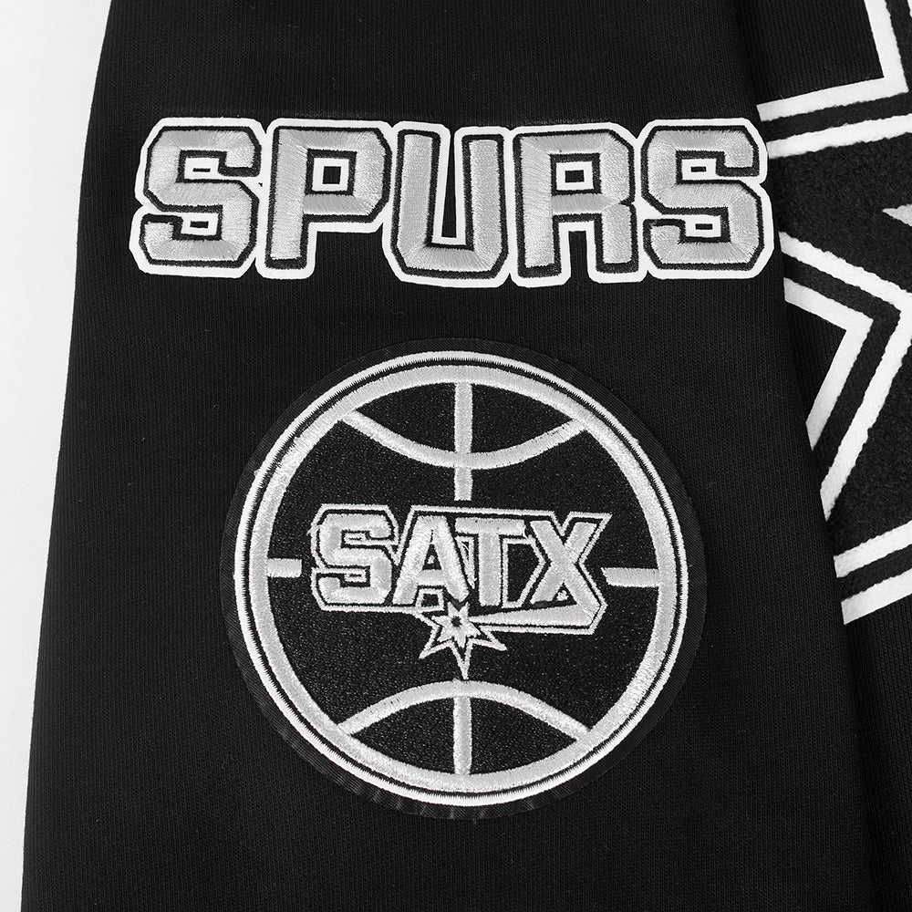 NBA SAN ANTONIO SPURS CHANDAIL À COL ROND MASHUP CÔTELÉ POUR HOMME (NOIR/GRIS)
