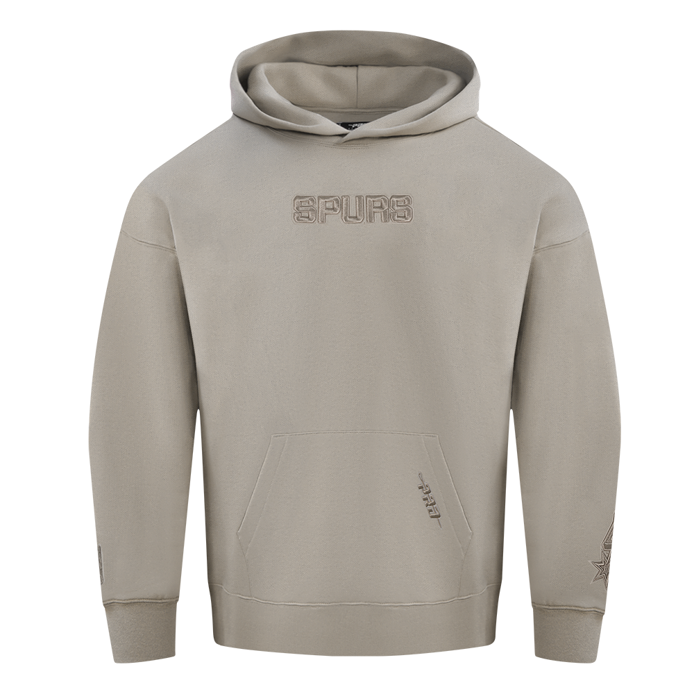 NBA SAN ANTONIO SPURS WINGSPAN MEN'S DROP SHOULDER FLEECE PULLOVER HOODIE (TAUPE)