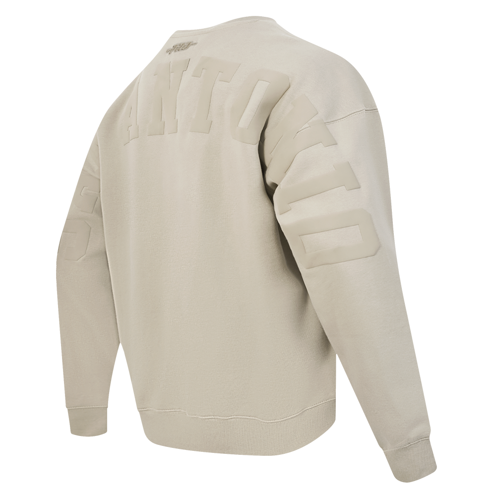 NBA SAN ANTONIO SPURS WINGSPAN MEN'S DROP SHOULDER FLEECE CREWNECK (TAUPE)