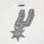 NBA SAN ANTONIO SPURS REVERSE FRENCH TERRY CHANDAIL À COL ROND EN MOLLETON À ÉPAULES TOMBANTES POUR HOMME (COQUILLE D'ŒUF)