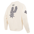 NBA SAN ANTONIO SPURS REVERSE FRENCH TERRY CHANDAIL À COL ROND EN MOLLETON À ÉPAULES TOMBANTES POUR HOMME (COQUILLE D'ŒUF)