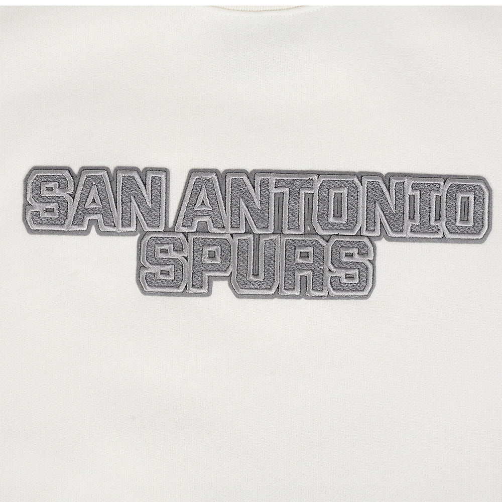 NBA SAN ANTONIO SPURS REVERSE FRENCH TERRY CHANDAIL À COL ROND EN MOLLETON À ÉPAULES TOMBANTES POUR HOMME (COQUILLE D'ŒUF)