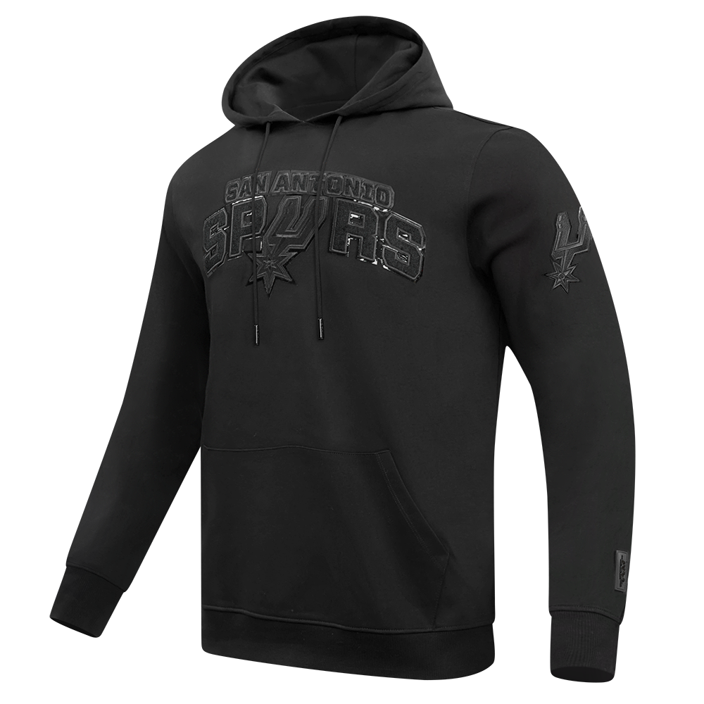 NBA SAN ANTONIO SPURS TRIPLE BLACK CHANDAIL À CAPUCHON À LOGO POUR HOMME (TRIPLE NOIR HOMME)