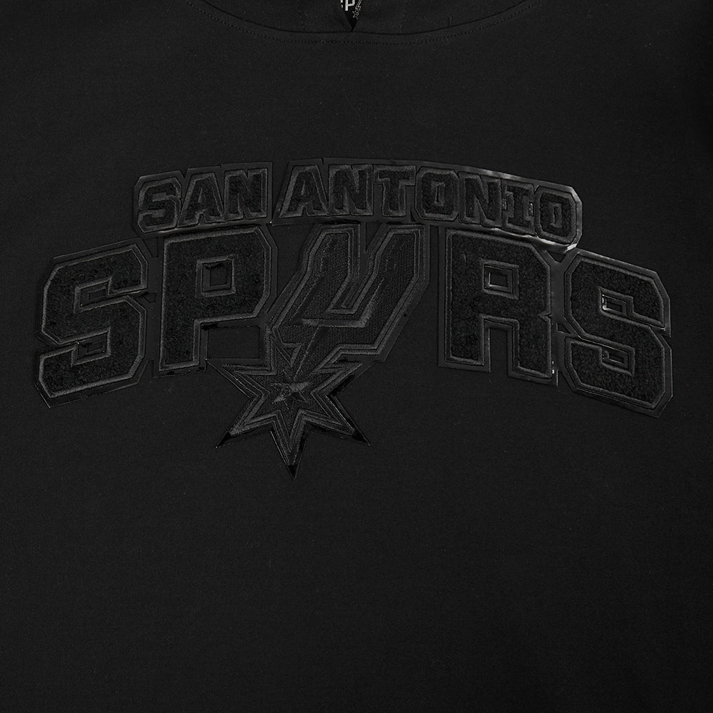 NBA SAN ANTONIO SPURS TRIPLE BLACK CHANDAIL À CAPUCHON À LOGO POUR HOMME (TRIPLE NOIR HOMME)