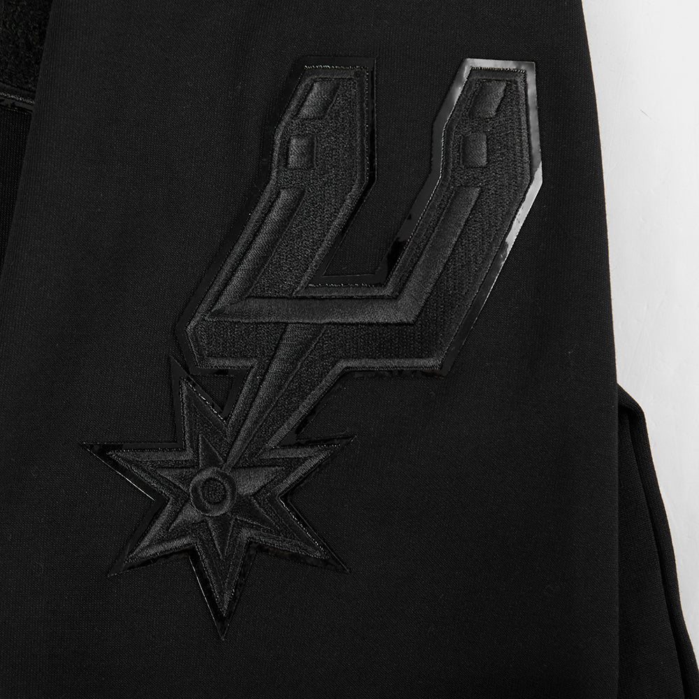 NBA SAN ANTONIO SPURS TRIPLE BLACK CHANDAIL À CAPUCHON À LOGO POUR HOMME (TRIPLE NOIR HOMME)