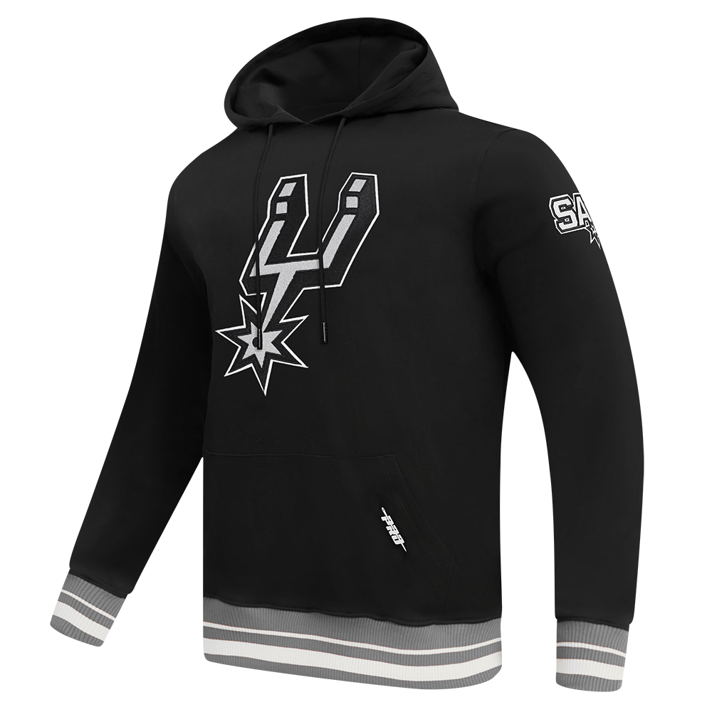 NBA SAN ANTONIO SPURS RETRO CLASSIC MEN'S PULLOVER HOODIE (BLACK/GRAY)