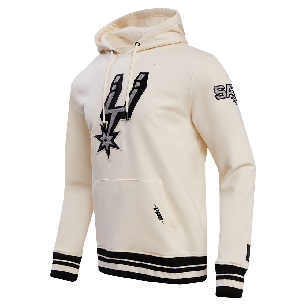 NBA SAN ANTONIO SPURS RETRO CLASSIC MEN'S PULLOVER HOODIE (EGGSHELL/ BLACK)