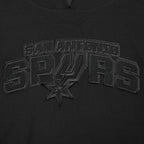 NBA SAN ANTONIO SPURS CLASSIC MEN'S CHENILLE 3BK DK PO HOODIE (TRIPLE BLACK)