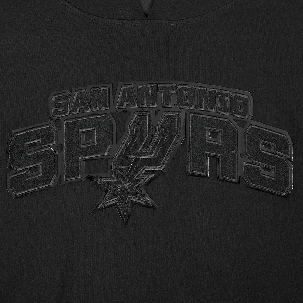 NBA SAN ANTONIO SPURS CLASSIC MEN'S CHENILLE 3BK DK PO HOODIE (TRIPLE BLACK)
