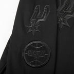 NBA SAN ANTONIO SPURS CLASSIC MEN'S CHENILLE 3BK DK PO HOODIE (TRIPLE BLACK)