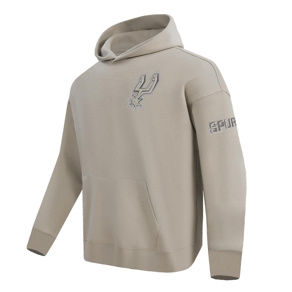 NBA SAN ANTONIO SPURS NEUTRAL MEN'S DROP SHOULDER PULLOVER HOODIE (TAUPE)