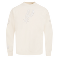 NBA SAN ANTONIO SPURS NEUTRAL CHANDAIL À COL ROND EN MOLLETON À ÉPAULES TOMBANTES POUR HOMME (COQUILLE D'ŒUF)