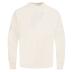 NBA SAN ANTONIO SPURS NEUTRAL CHANDAIL À COL ROND EN MOLLETON À ÉPAULES TOMBANTES POUR HOMME (COQUILLE D'ŒUF)